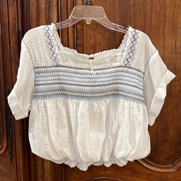 Free people wandering skies smocked top - Picture 2 of 5